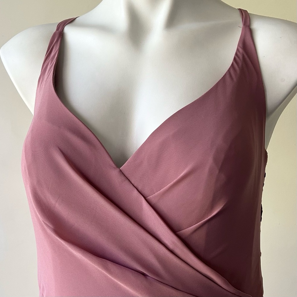 AZAZIE Lennon A-Line Lace Strappy Back Chiffon Dress, Amethyst 12 NWT - Picture 6 of 13